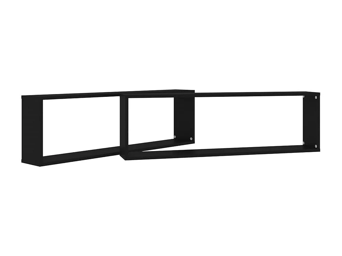 Würfelregale 2 Stk. Schwarz 100x15x30 cm Holzwerkstoff