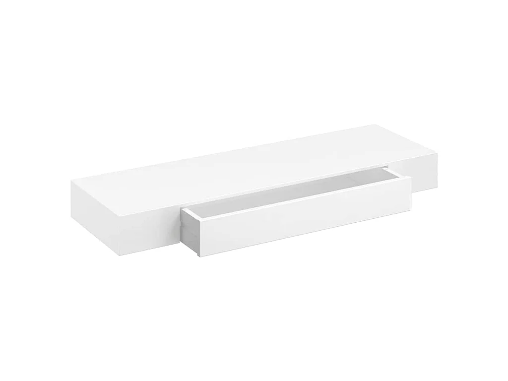 Estante flotante pared con 1 cajón MDF blanco para libros/DVD