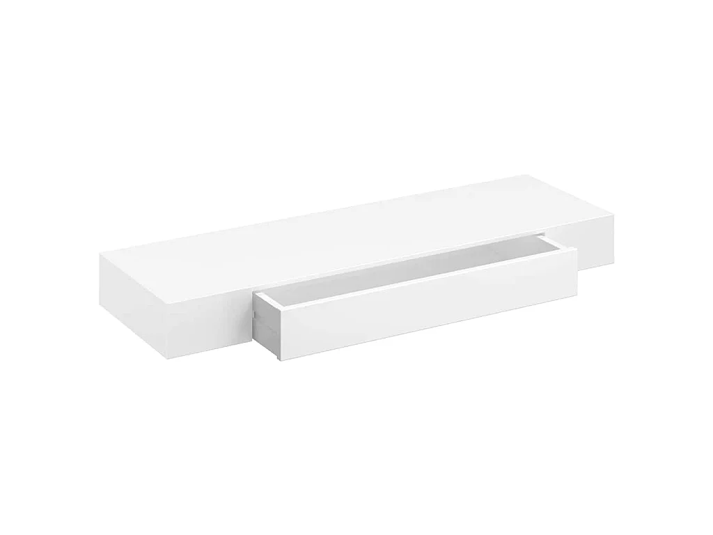 Wandregal mit Schublade MDF Weiß
