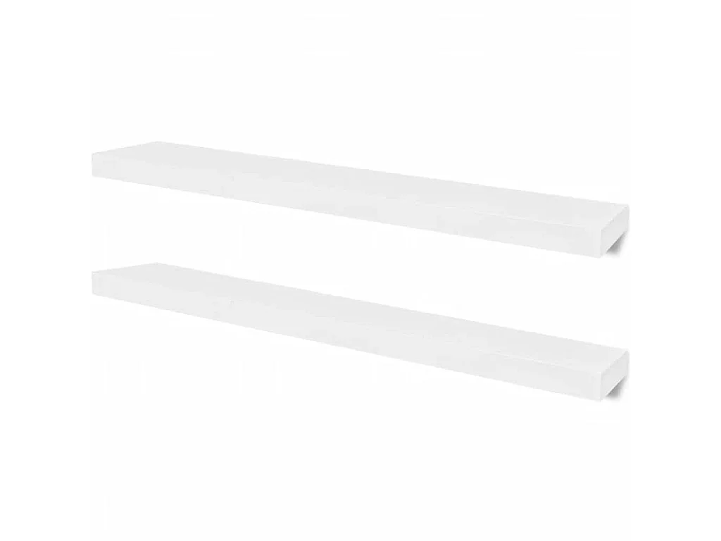 Wandplanken MDF zwevend voor boeken/dvd wit 2 st