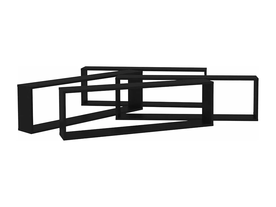 Würfelregale 4 Stk. Schwarz 100x15x30 cm Holzwerkstoff