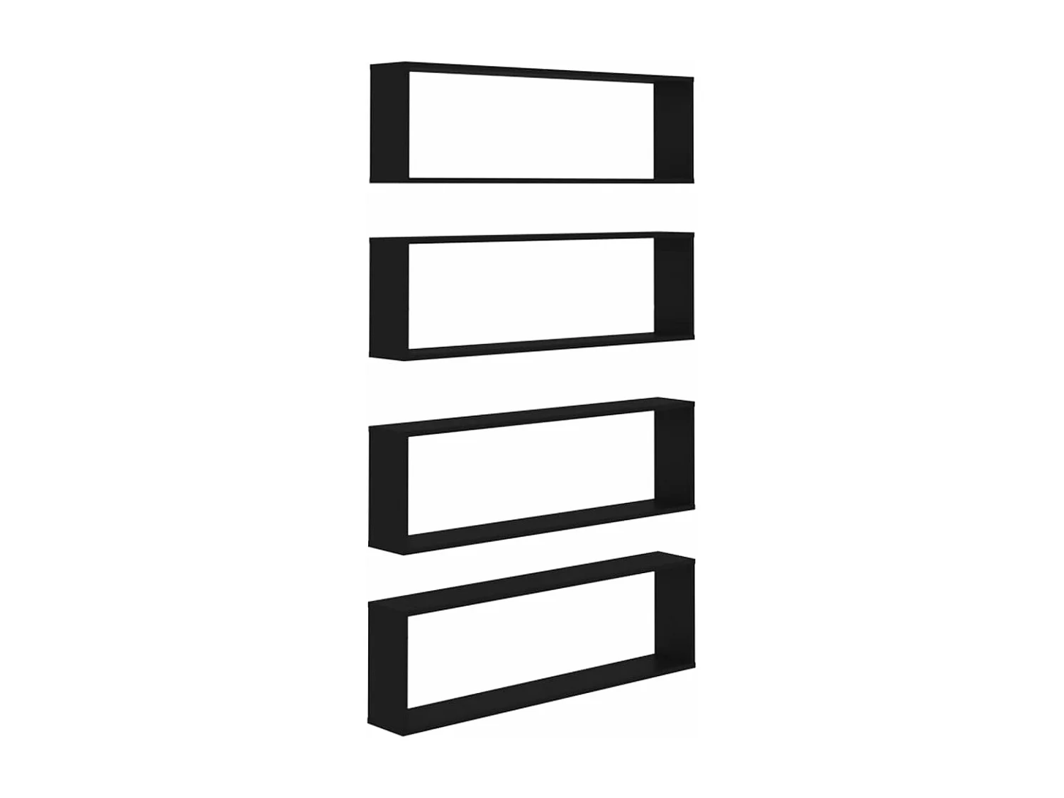 Würfelregale 4 Stk. Schwarz 100x15x30 cm Holzwerkstoff