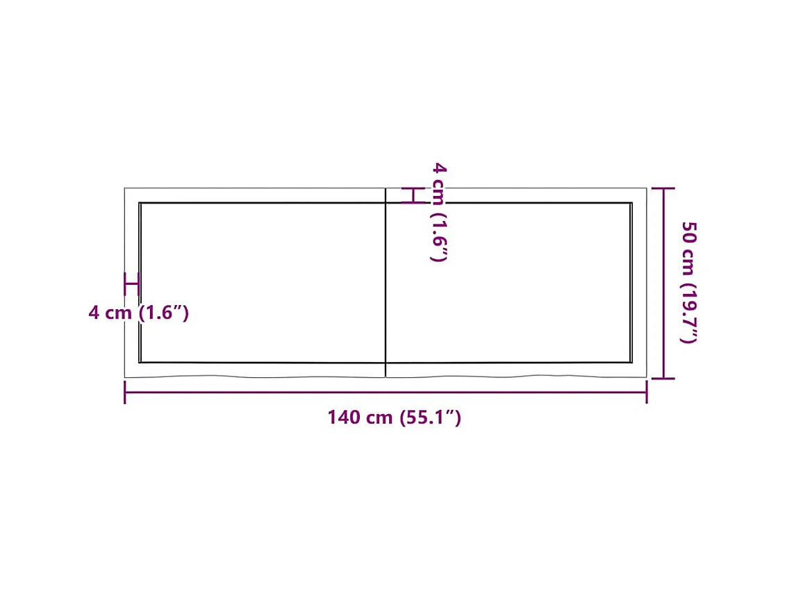 Wandregal 140x50x(2-6) cm Massivholz Eiche Unbehandelt
