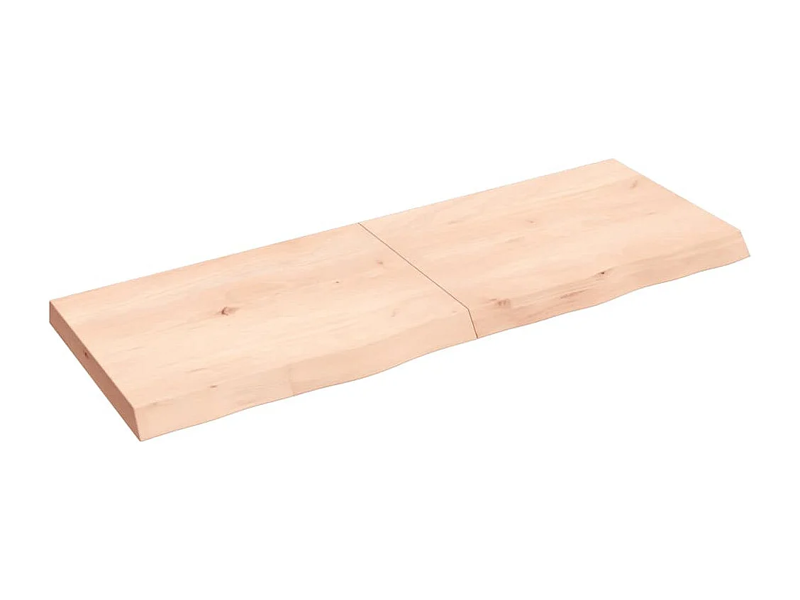Estante de pared madera maciza roble sin tratar 140x50x(2-6) cm