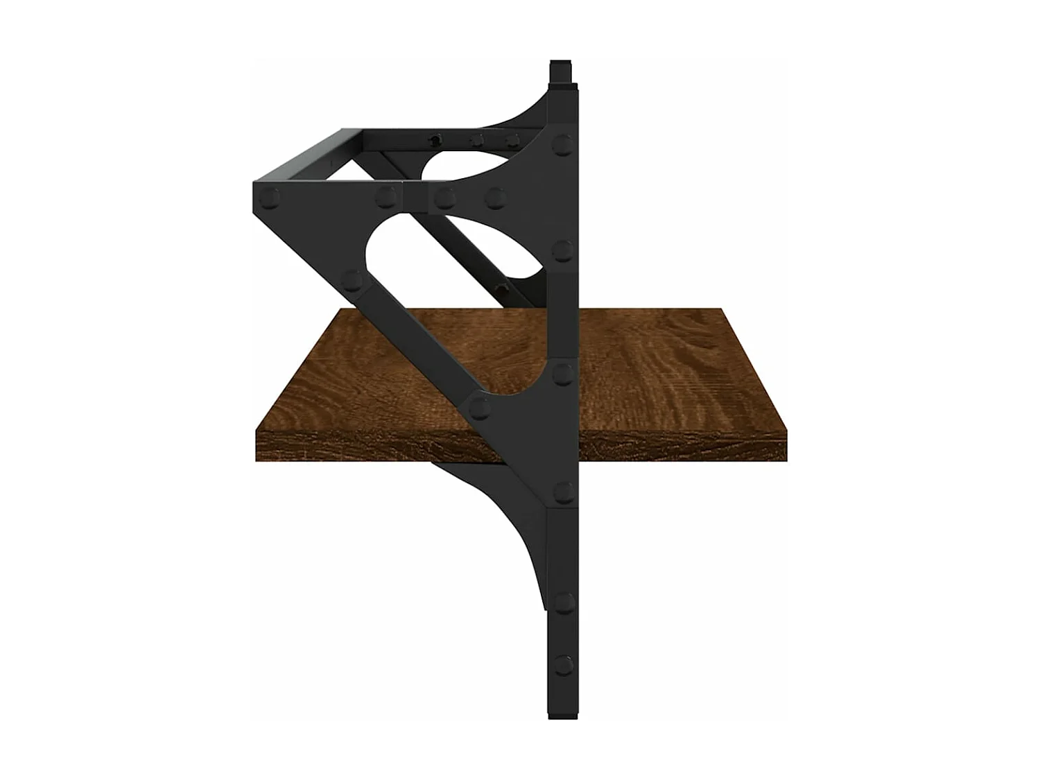 Étagères murales avec barres 2 pcs chêne marron 65x25x30 cm