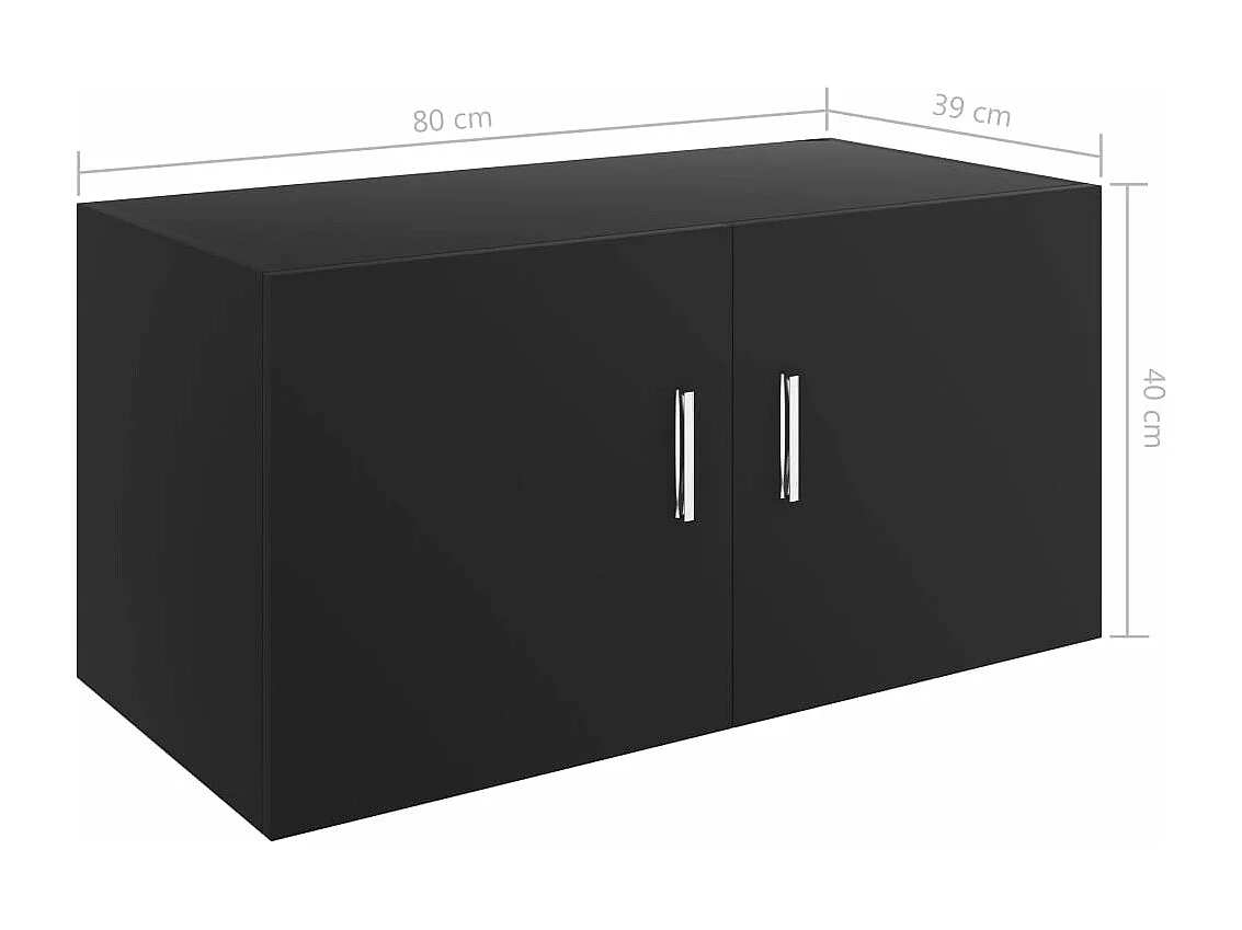 Hangkast 80x39x40 cm bewerkt hout zwart