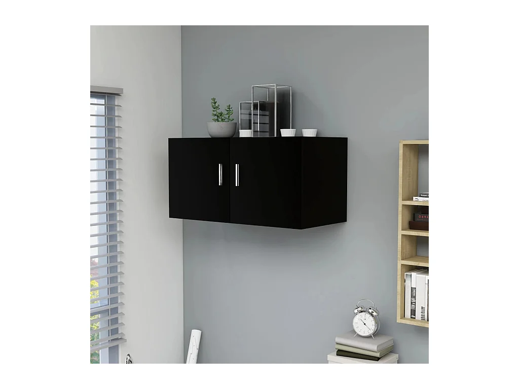 Armoire murale Noir 80x39x40 cm Bois d'ingénierie