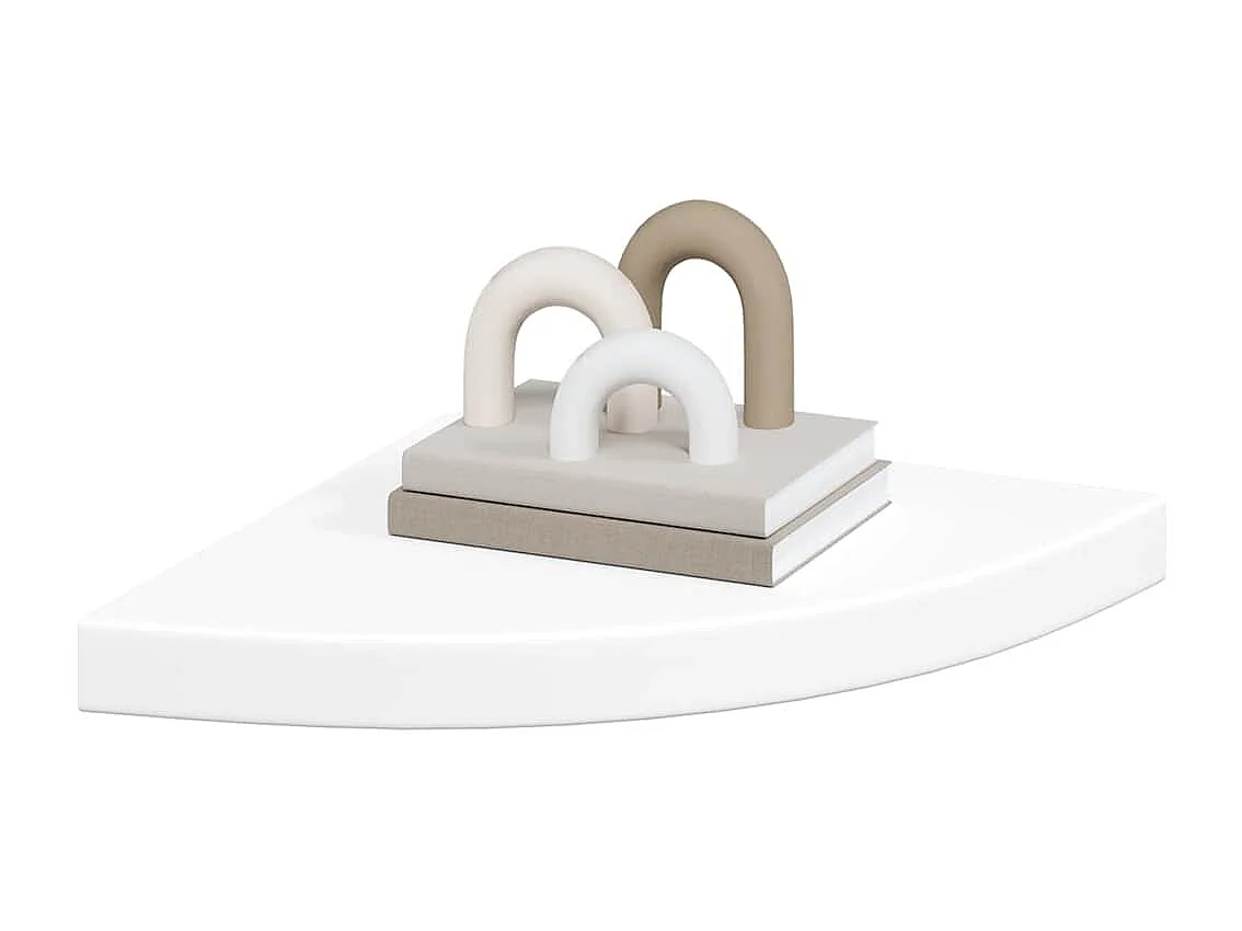 Étagères d'angle flottantes 4 pcs blanc 35x35x3,8 cm MDF