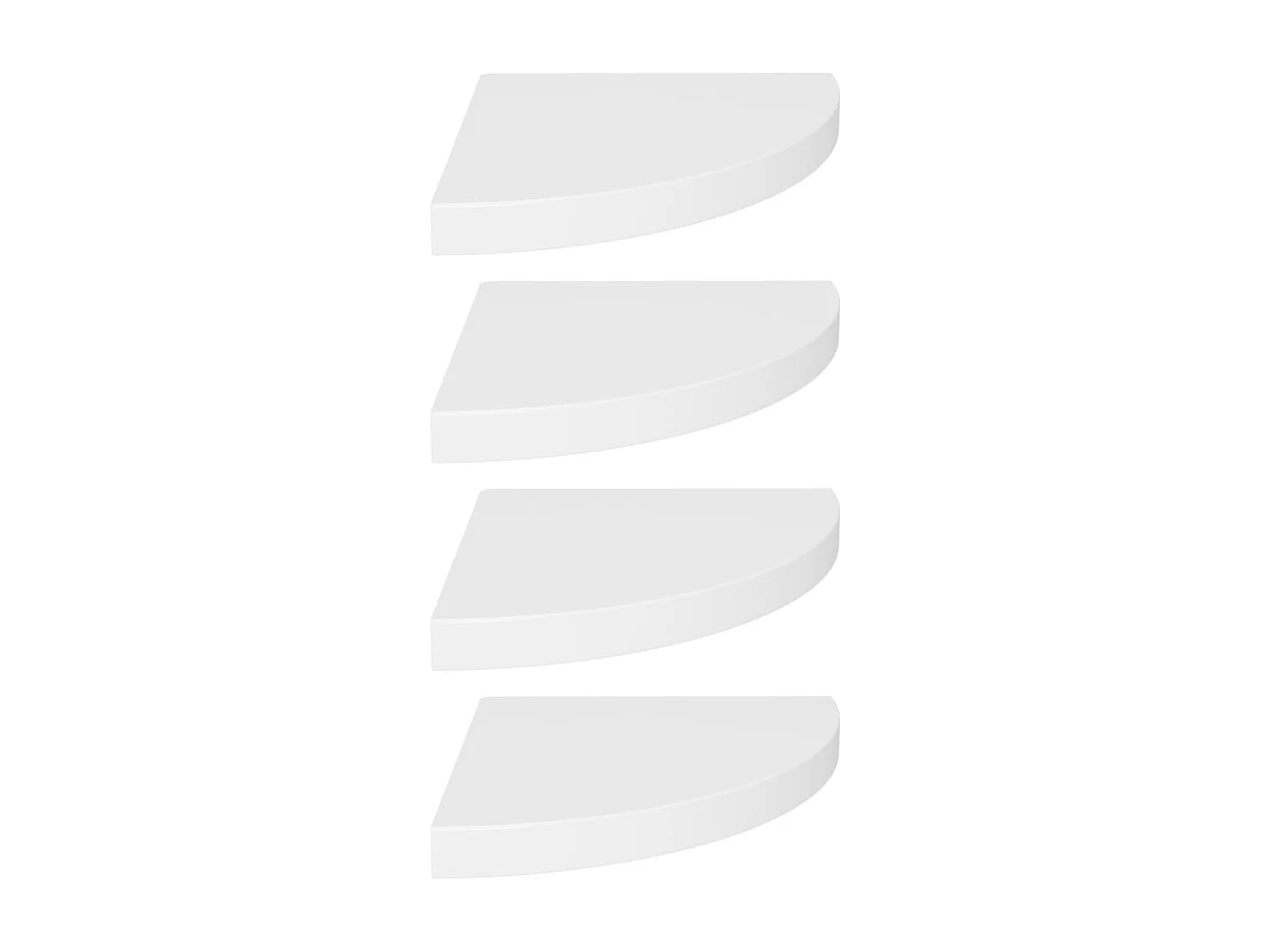 Étagères d'angle flottantes 4 pcs blanc 35x35x3,8 cm MDF