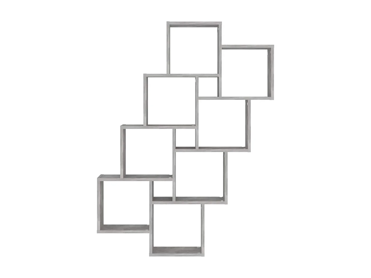 Étagère murale cube Gris béton 90x15x119 cm Bois d’ingénierie