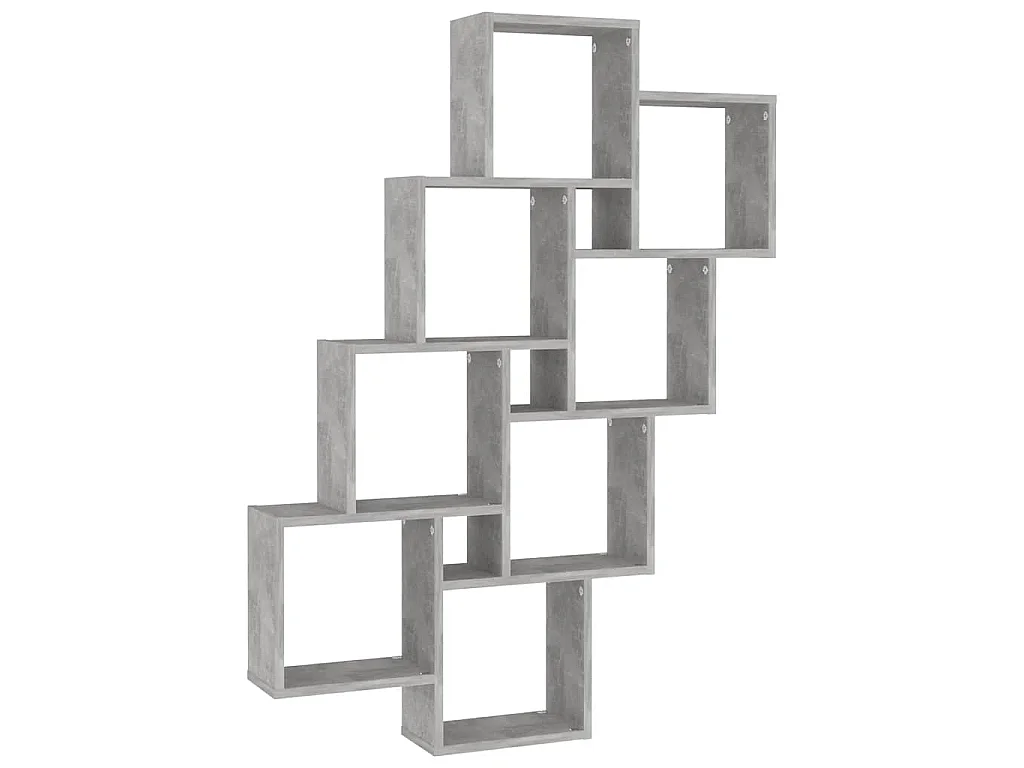 Étagère murale cube Gris béton 90x15x119 cm Bois d’ingénierie