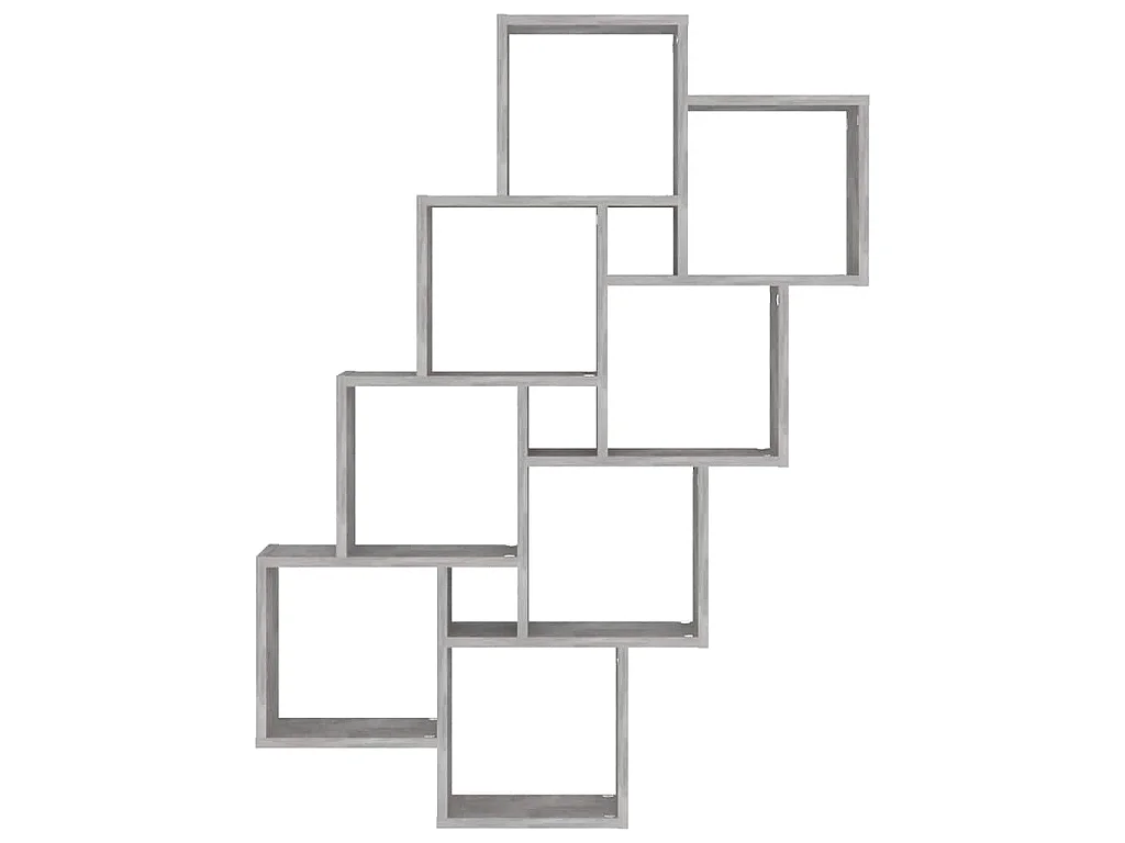 Étagère murale cube Gris béton 90x15x119 cm Bois d’ingénierie