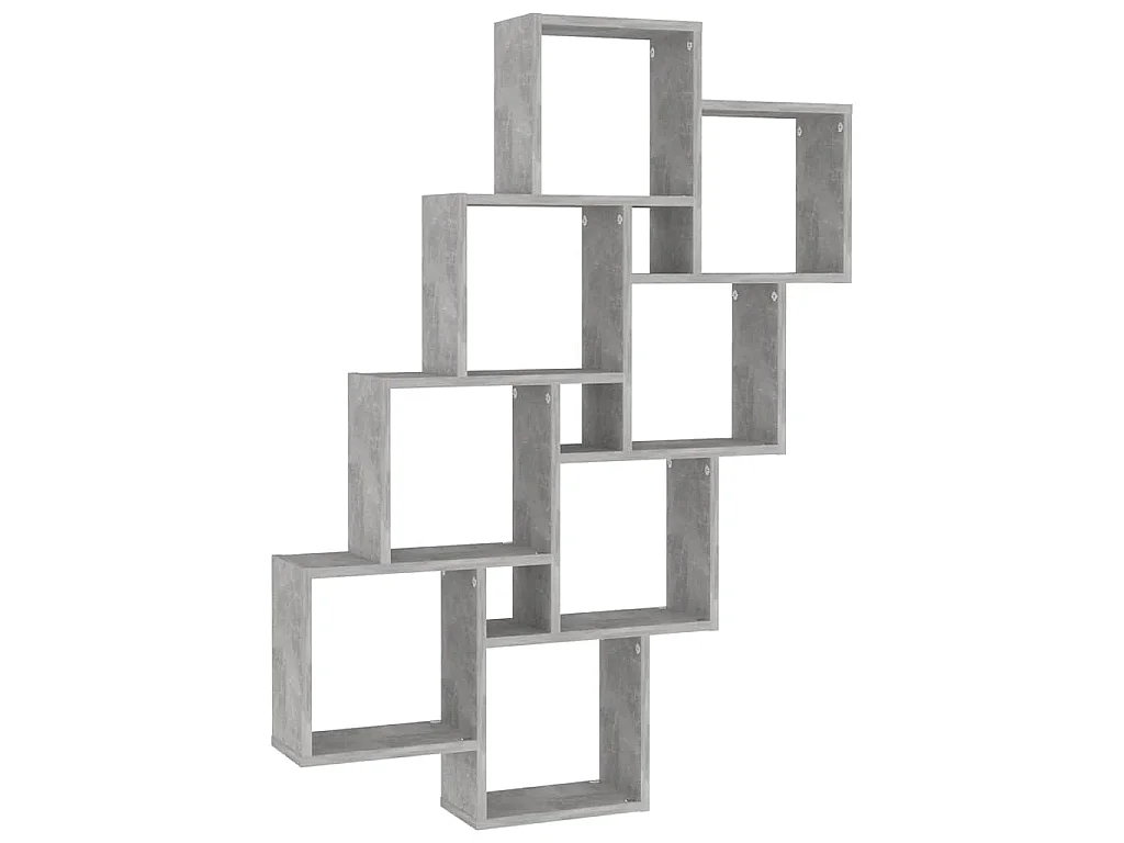 Wandschap kubus 90x15x119 cm bewerkt hout betongrijs