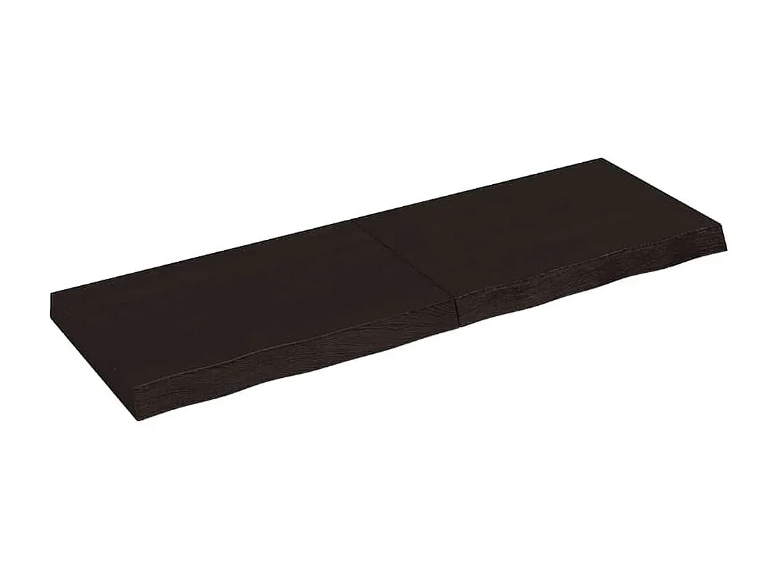Ripiano Marrone Scuro 120x40x(2-6) cm Massello Rovere Trattato