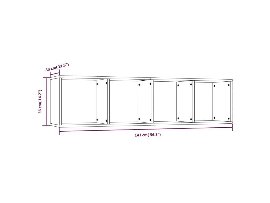 Bibliothèque/Meuble TV Chêne marron 143x30x36cm Bois ingénierie