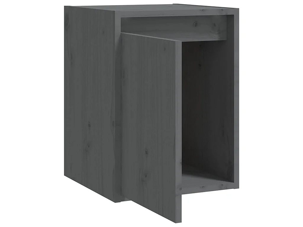 Pensili 2 pz Grigi 30x30x40 cm in Legno Massello di Pino