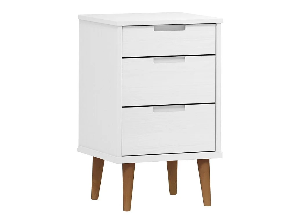Mesa de cabeceira MOLDE 40x35x65 cm pinho maciço branco