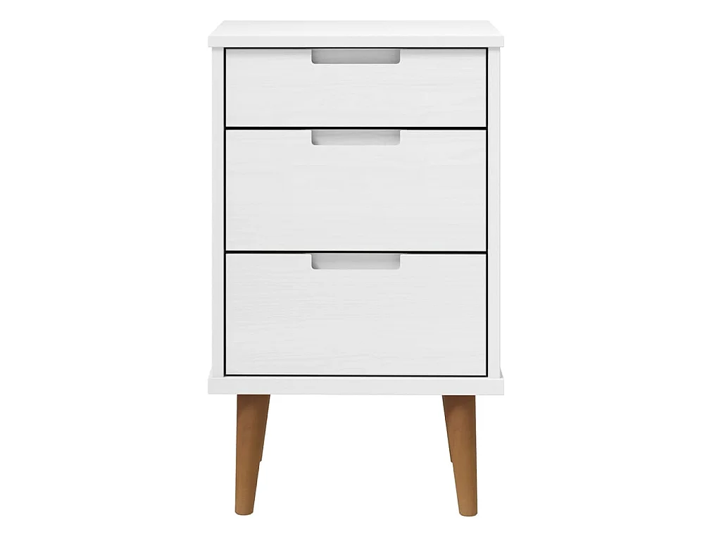 Mesa de cabeceira MOLDE 40x35x65 cm pinho maciço branco