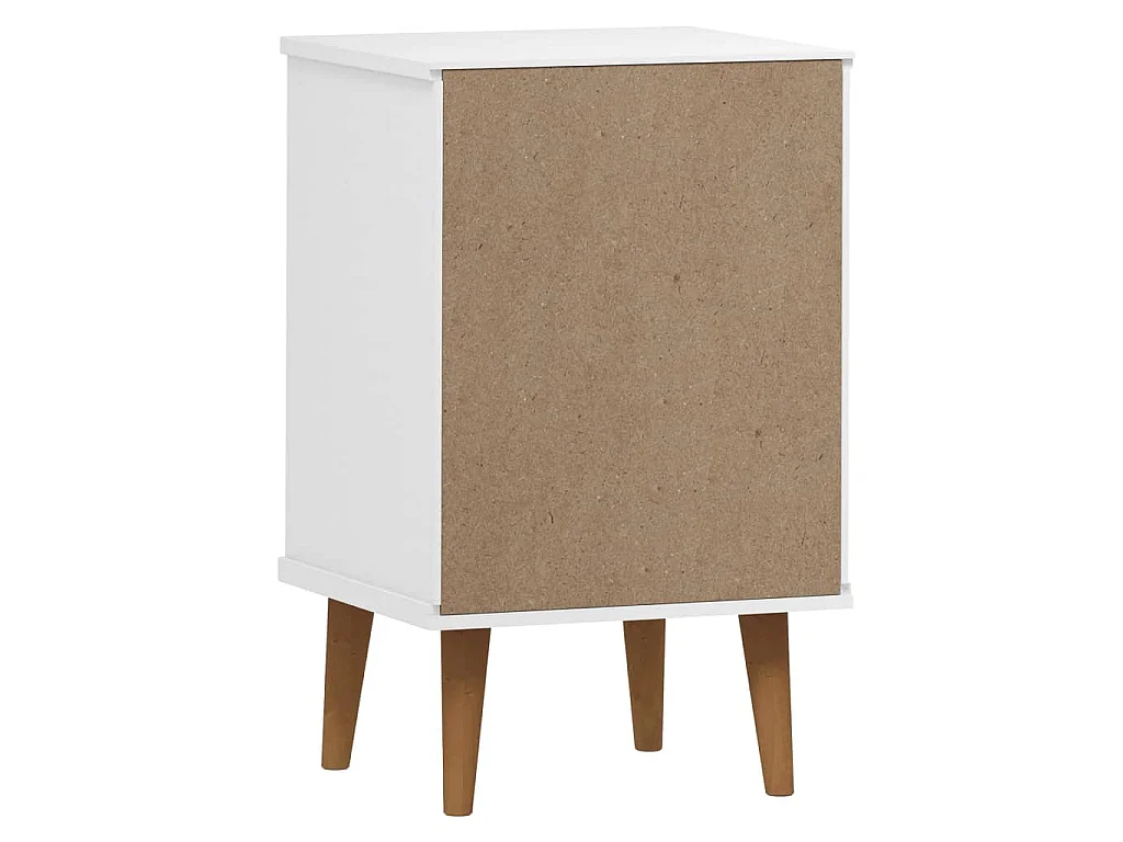 Mesa de cabeceira MOLDE 40x35x65 cm pinho maciço branco