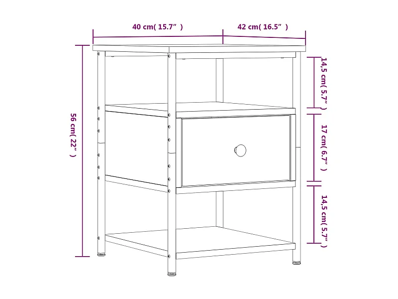 Nachttische 2 Stk. Braun Eichen-Optik 40x42x56 cm Holzwerkstoff
