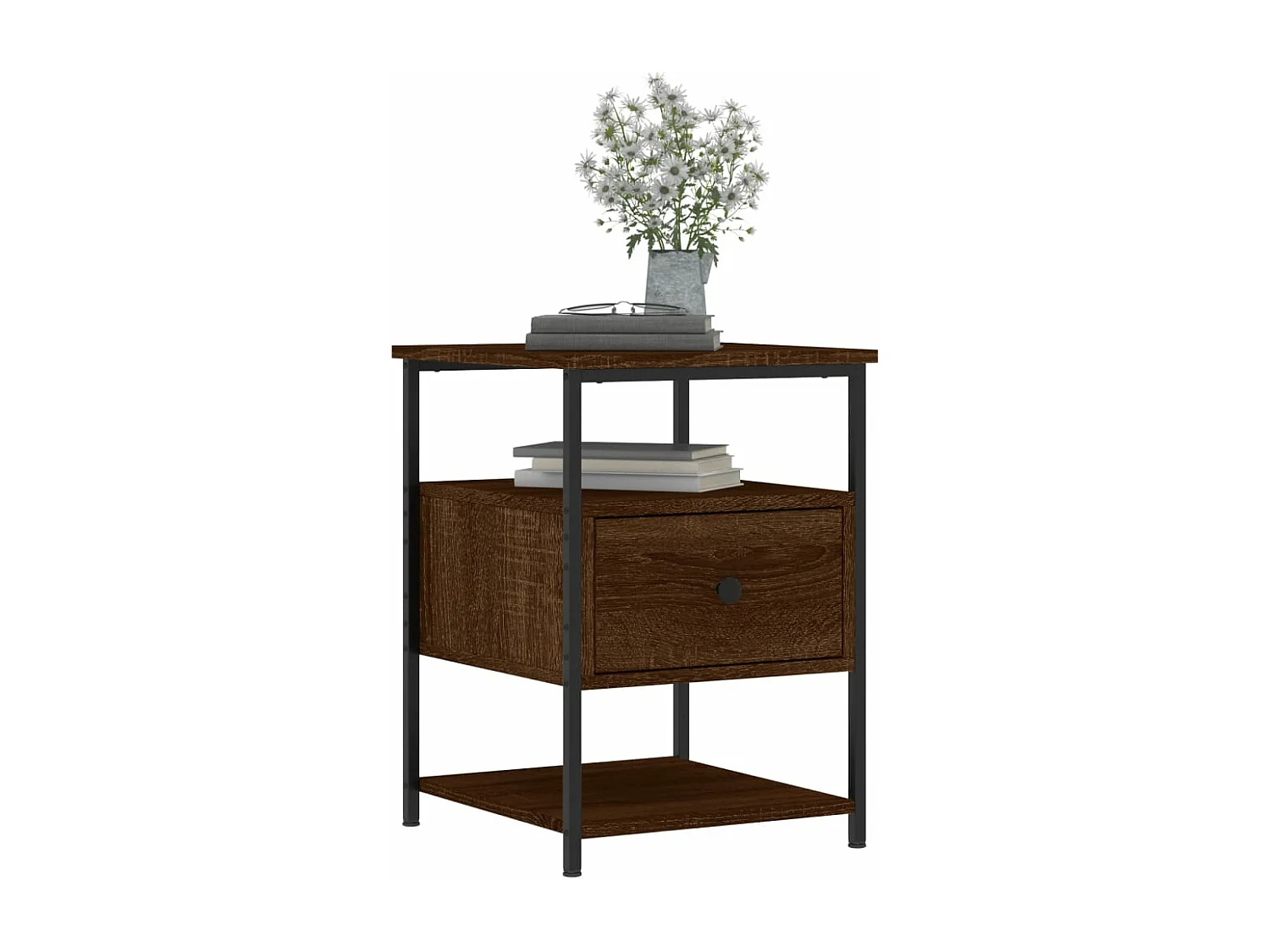 Nachtkastjes 2 st 40x42x56 cm bewerkt hout bruin eikenkleur