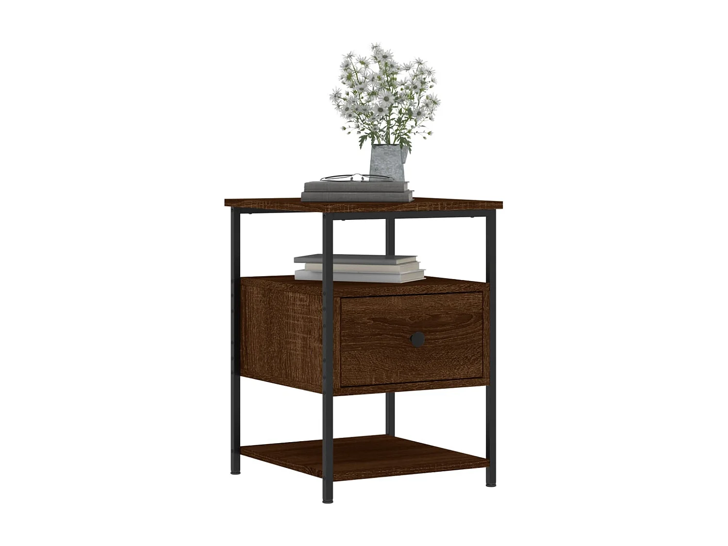 Nachtkastjes 2 st 40x42x56 cm bewerkt hout bruin eikenkleur