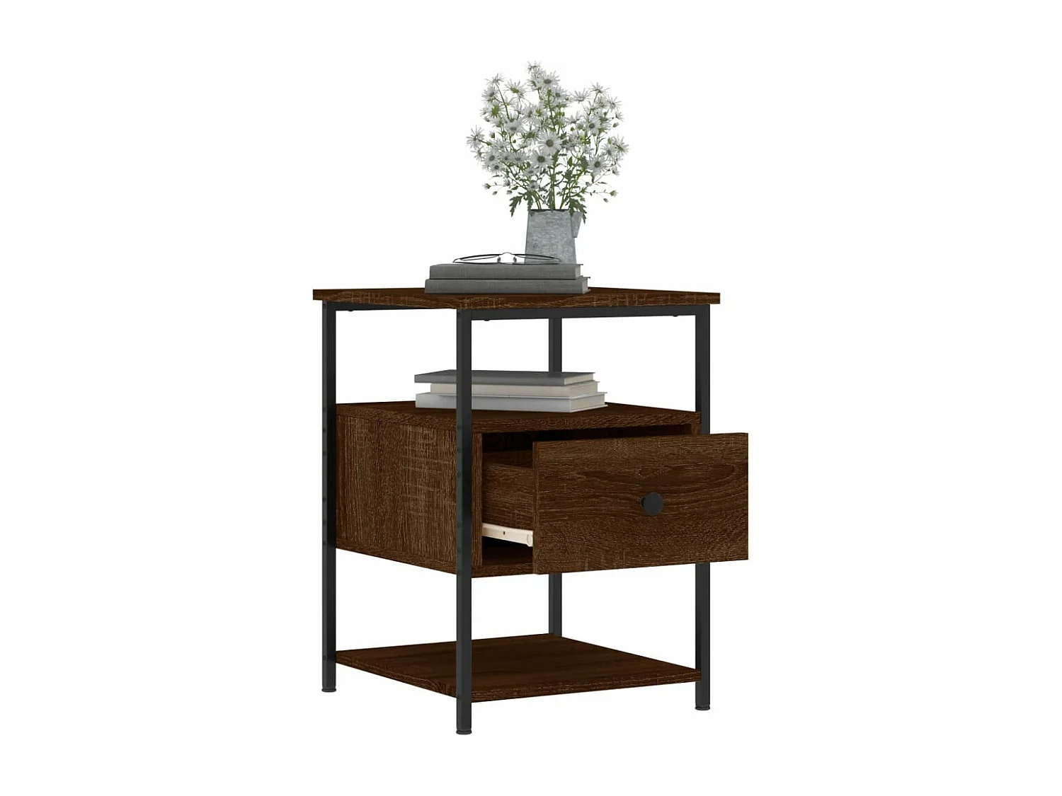 Nachtkastjes 2 st 40x42x56 cm bewerkt hout bruin eikenkleur