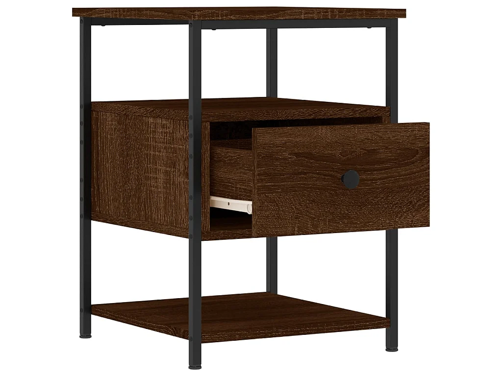 Nachtkastjes 2 st 40x42x56 cm bewerkt hout bruin eikenkleur