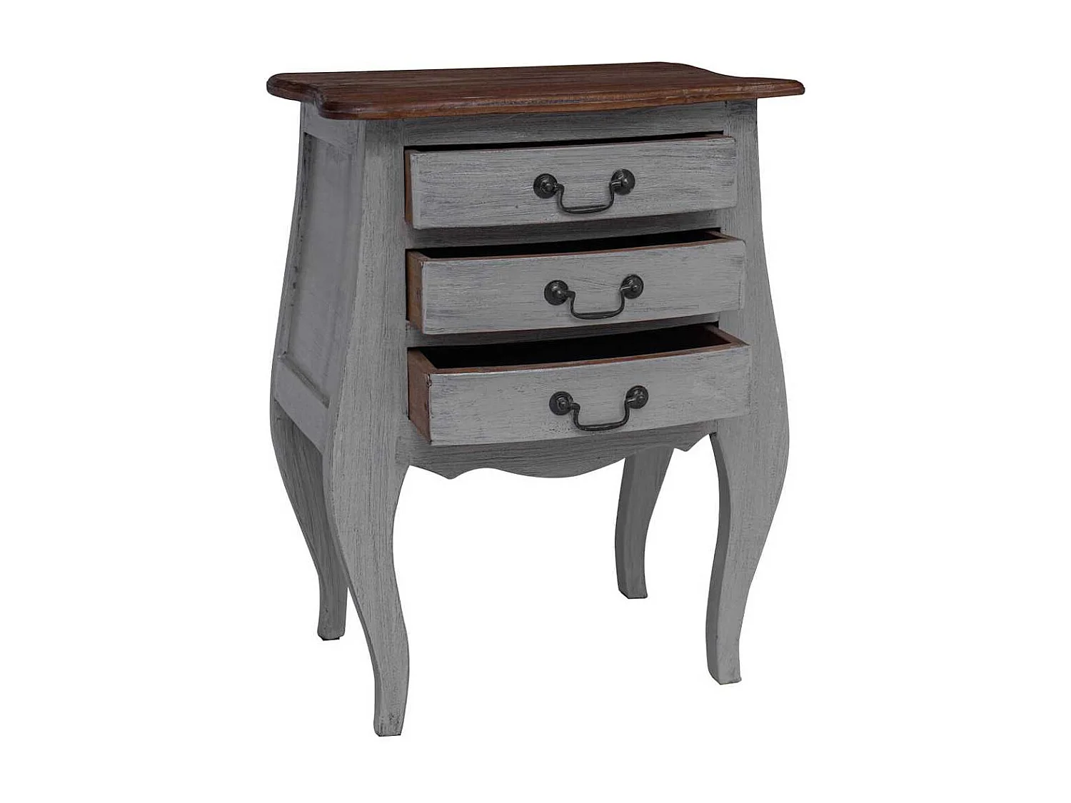 Table de chevet bois d'acajou massif 48x35x64 cm