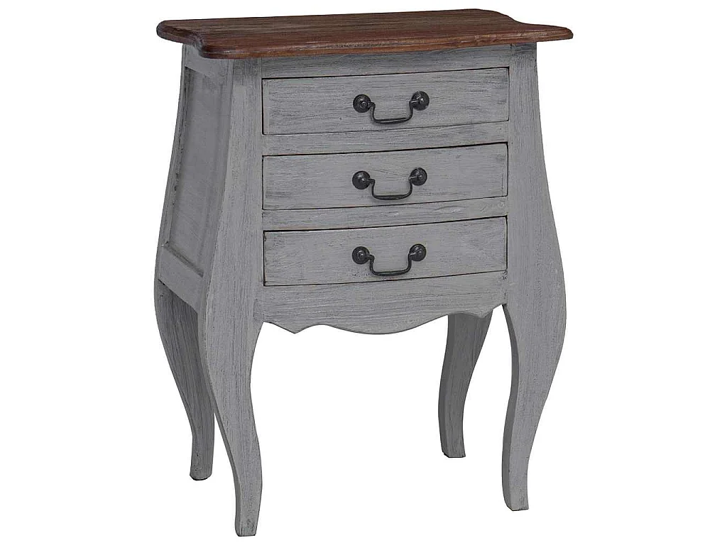 Table de chevet bois d'acajou massif 48x35x64 cm