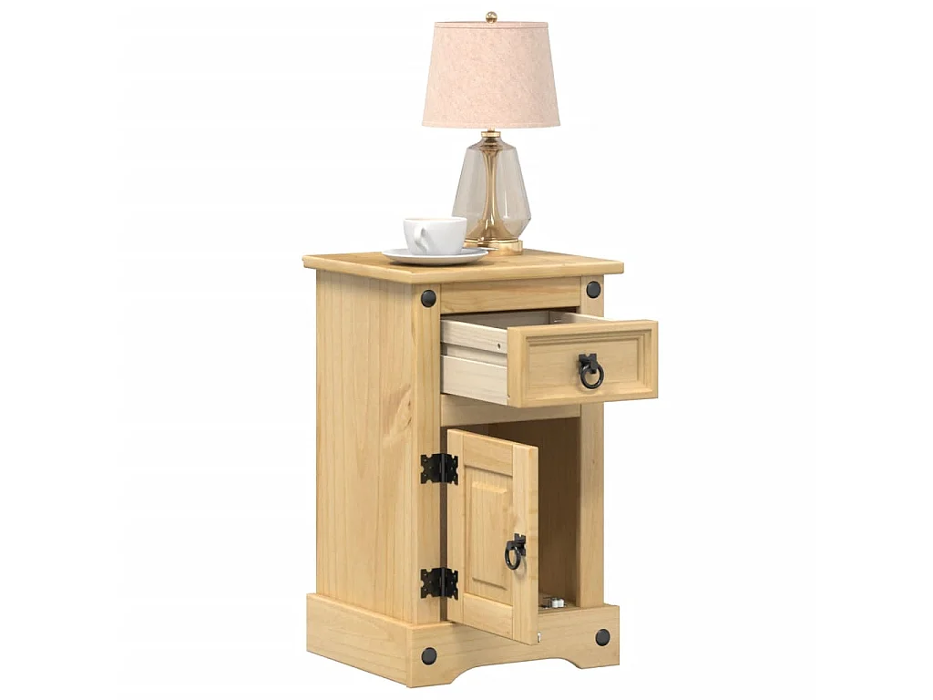 Table de chevet Corona 35x32,5x58 cm bois de pin massif