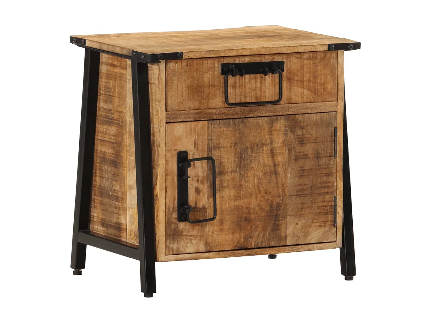 Comodino 40x30x42 cm in Legno Massello di Mango