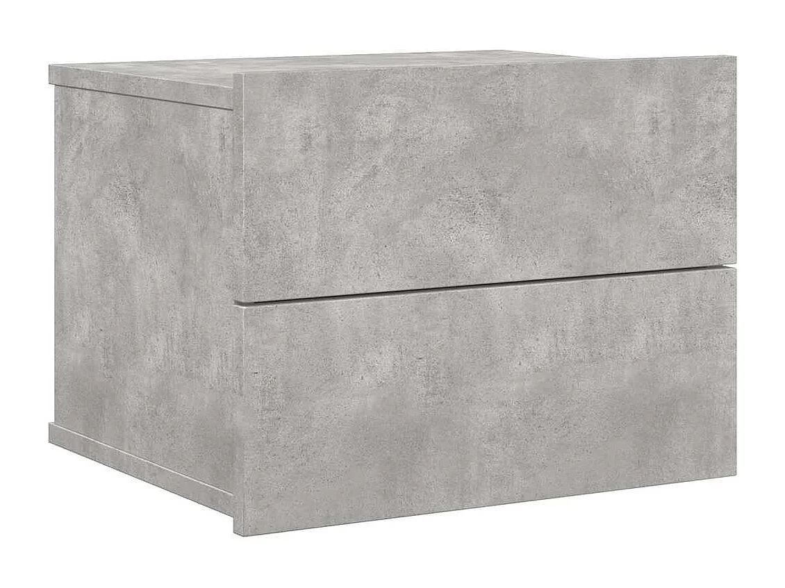 Mesita de noche madera contrachapada gris hormigón 40x30x30 cm