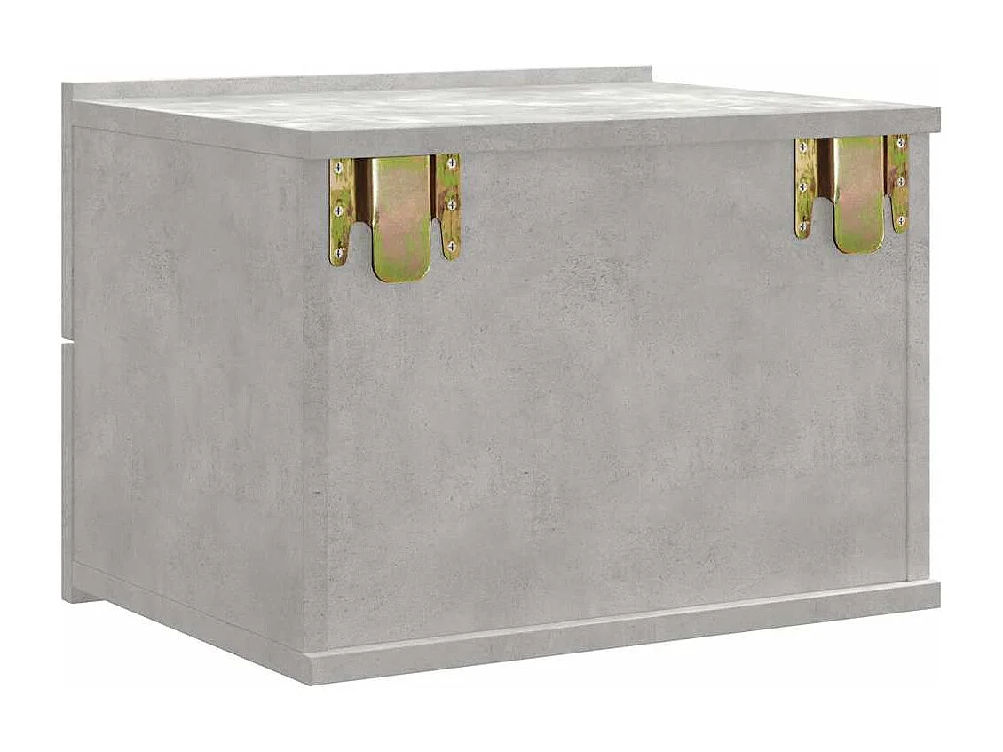 Mesita de noche madera contrachapada gris hormigón 40x30x30 cm