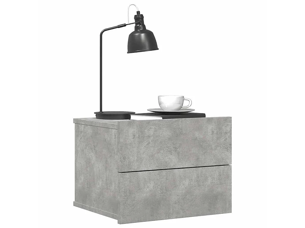 Nachtkastje 40x30x30 cm bewerkt hout betongrijs