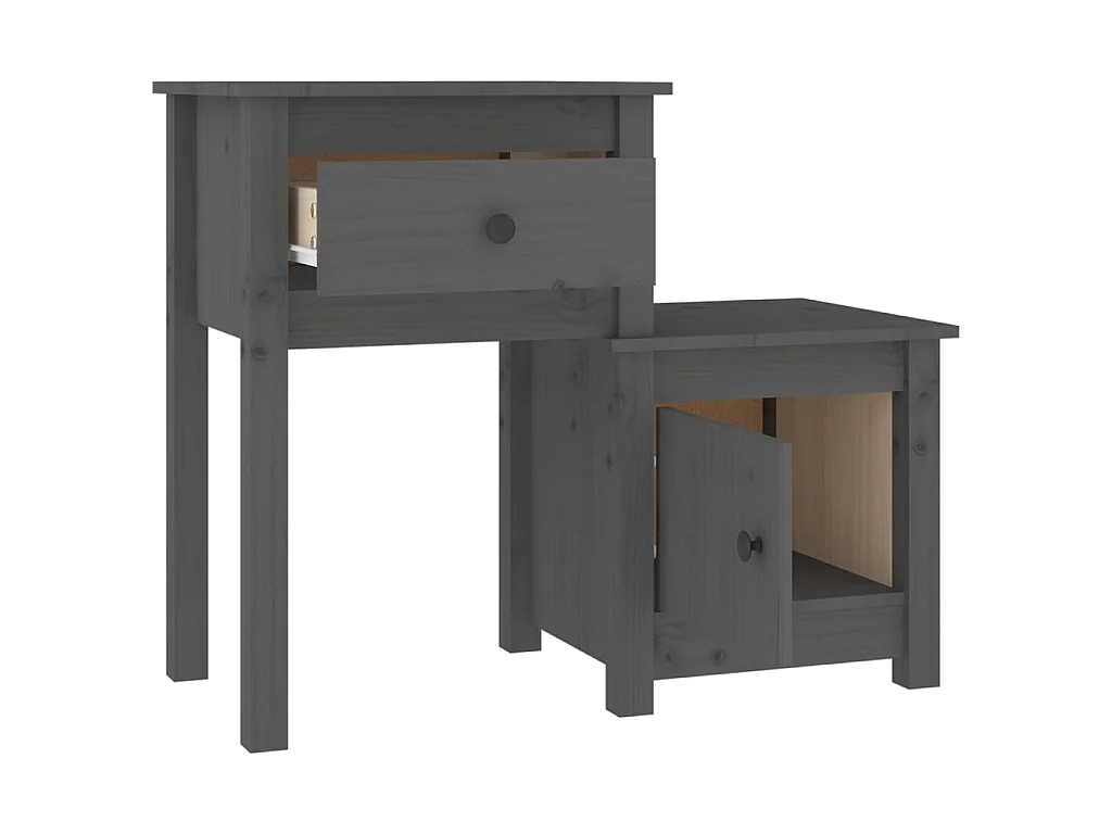 Mesas de cabeceira 2 pcs 79,5x38x65,5 cm pinho maciço cinza