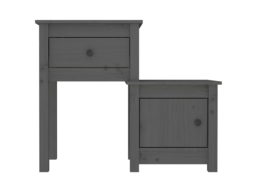 Mesas de cabeceira 2 pcs 79,5x38x65,5 cm pinho maciço cinza