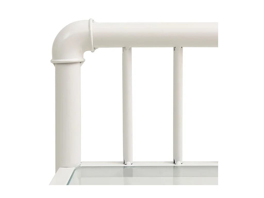 Nachtkastjes 2 st metaal en glas wit en transparant