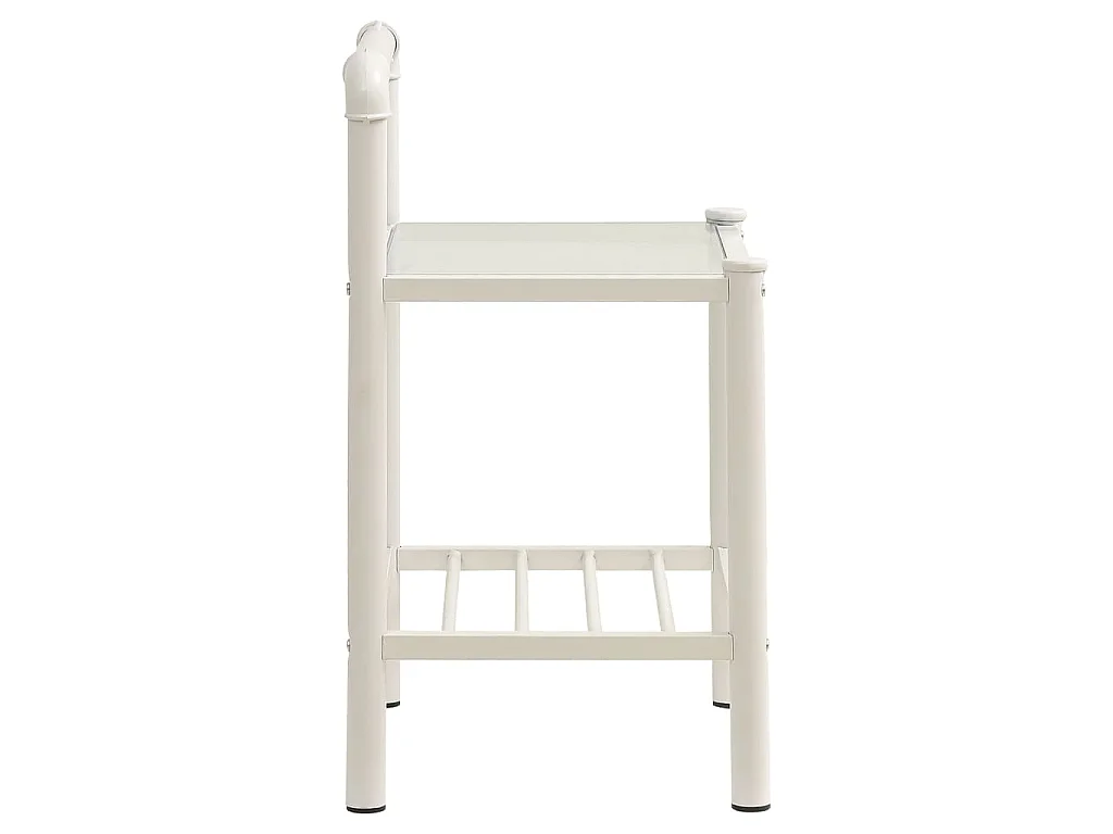 Nachttische 2 Stk. Weiß Transparent Metall und Glas