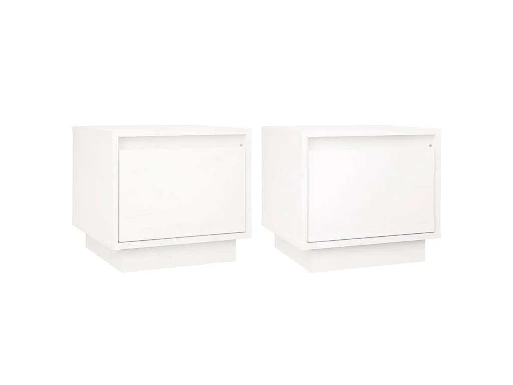 Mesas de cabeceira 2 pcs 35x34x32 cm pinho maciço branco