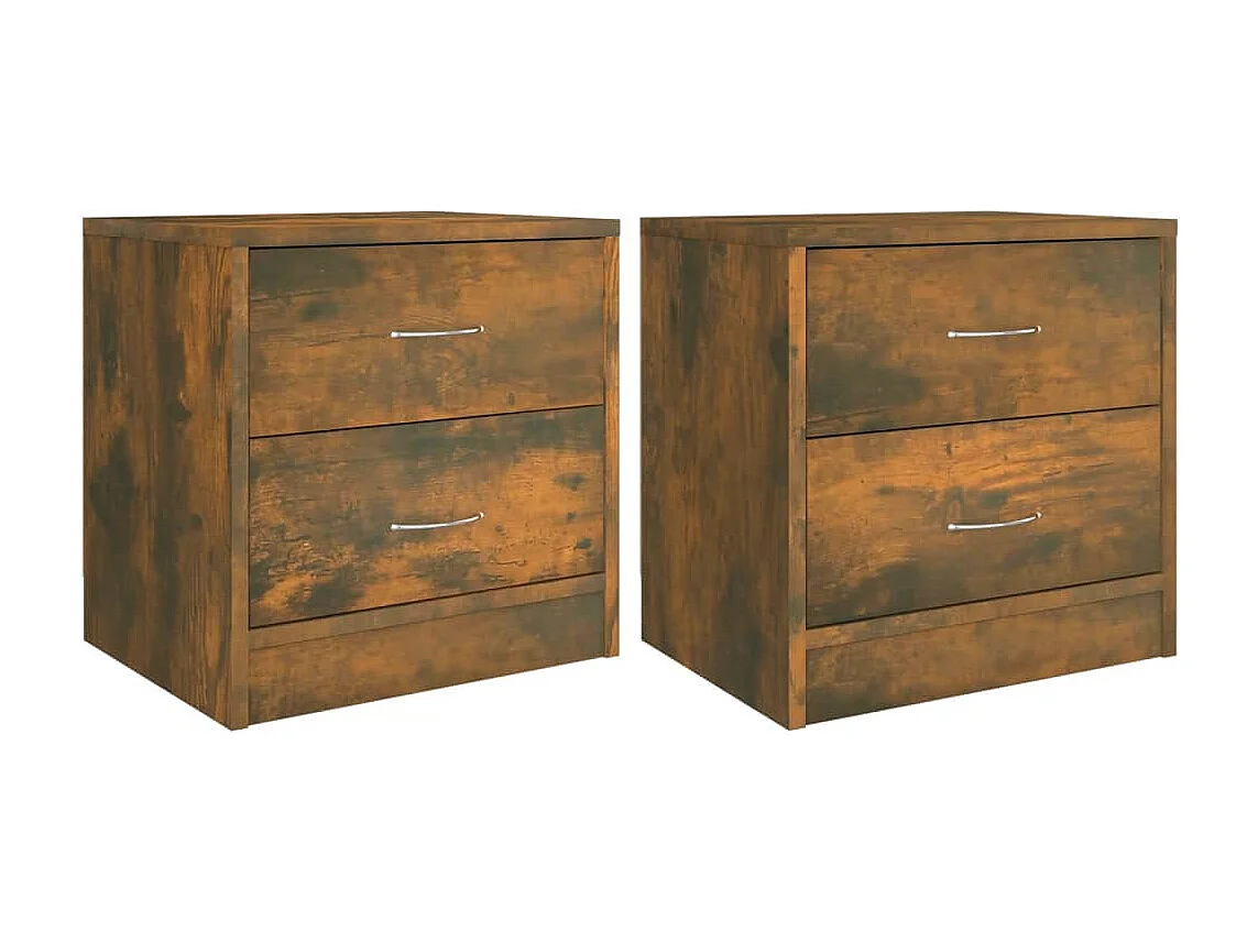 Tables de chevet 2 pcs chêne fumé 40x30x40 cm bois d'ingénierie