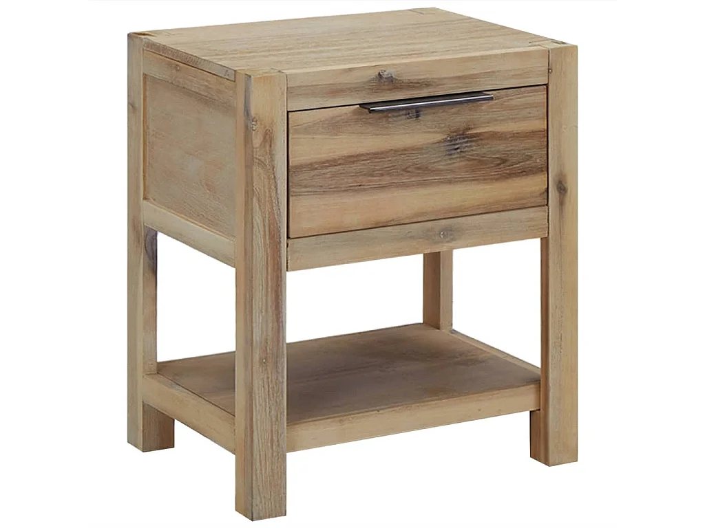 Nachttisch mit Schublade 40x30x48 cm Akazie Massivholz