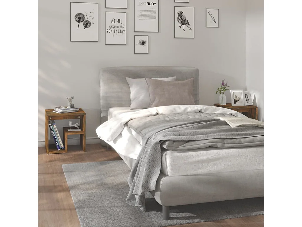 Nachttische 2 Stk. Räuchereiche 40x30x40 cm Holzwerkstoff