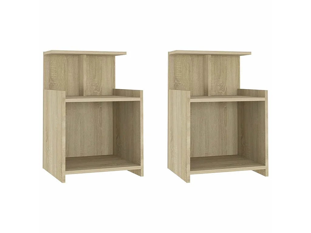 Nachttische 2 Stk. Sonoma-Eiche 40x35x60 cm Holzwerkstoff