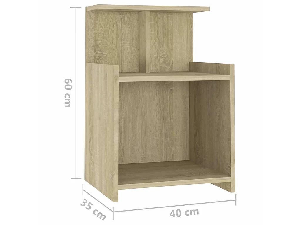 Nachttische 2 Stk. Sonoma-Eiche 40x35x60 cm Holzwerkstoff
