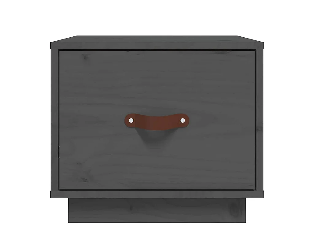Comodini 2 pz Grigi 40x34x35 cm in Legno Massello di Pino
