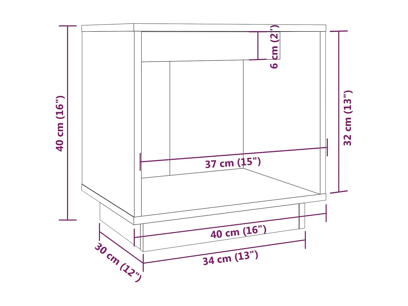 Tables de chevet 2 pcs Gris 40x30x40 cm Bois de pin solide