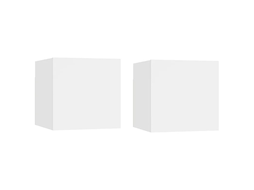 Comodini 2 pz Bianchi 30,5x30x30 cm in Legno Multistrato
