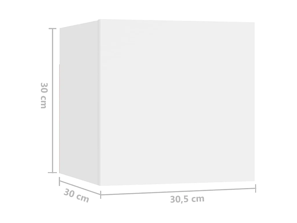 Comodini 2 pz Bianchi 30,5x30x30 cm in Legno Multistrato