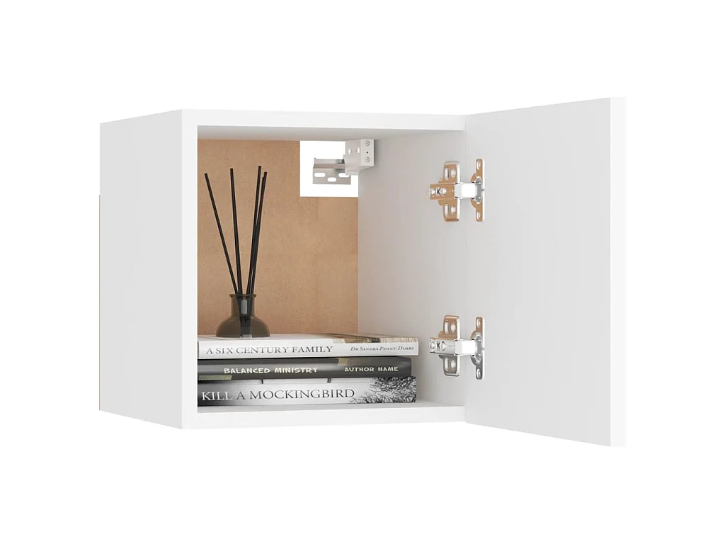 Comodini 2 pz Bianchi 30,5x30x30 cm in Legno Multistrato